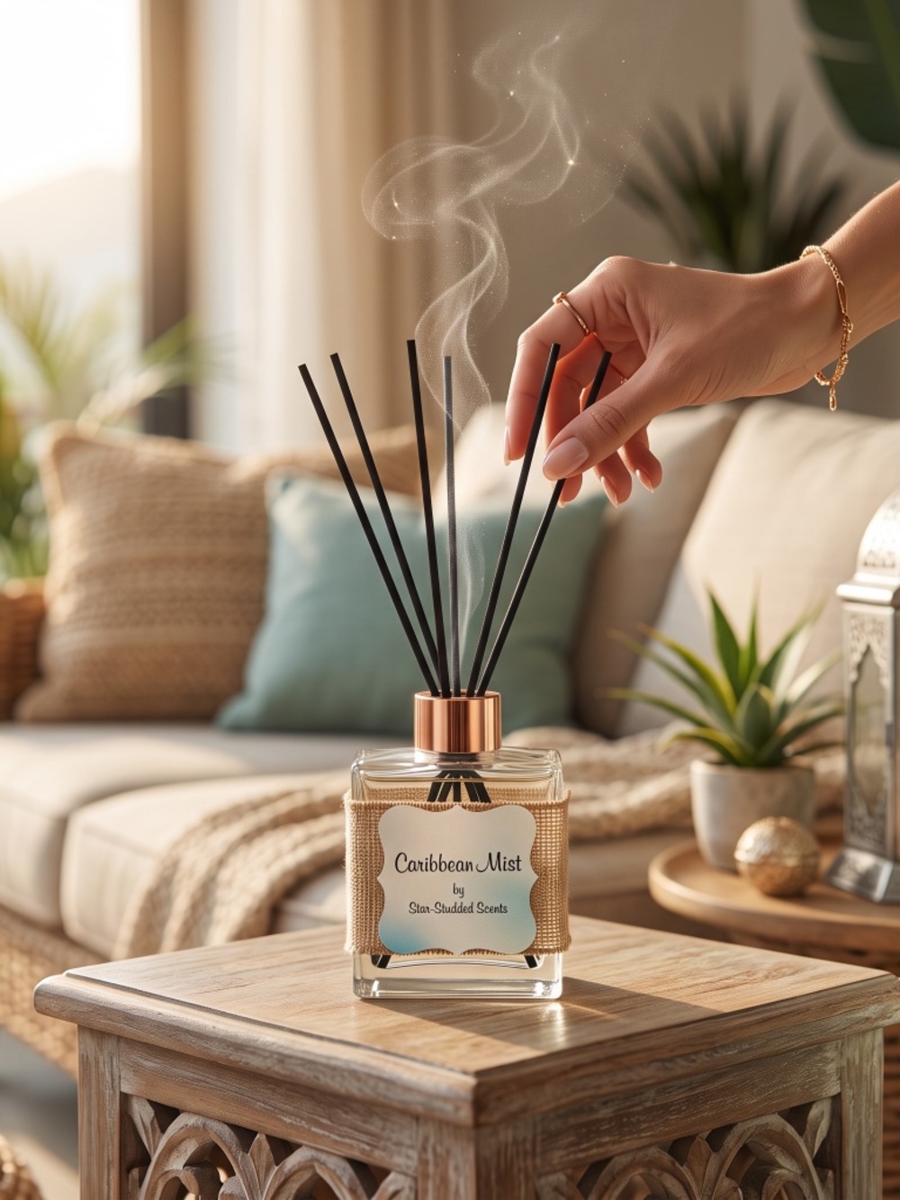 Star=Studded Scents Caribbean Mist Reed Diffuser Home Scents